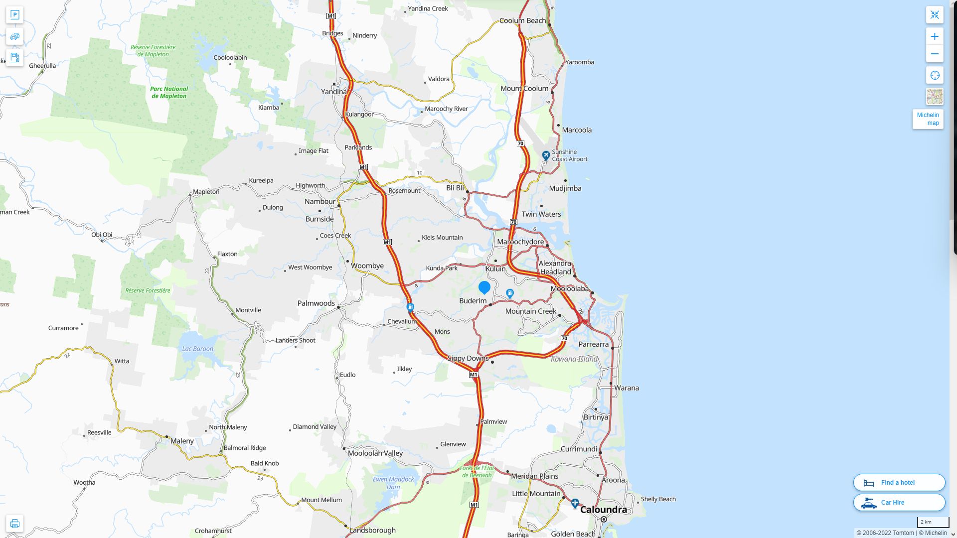 sunshine Coast Highway and Road Map